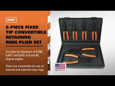 2YFY-LANG-TOOLS-3497 Plier Snap Ring Set - 6-Piece