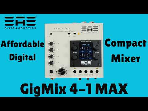 Elite Acoustics EAE GigMix 4-1 MAX (Open Box) mini Digital Mixer with 4 Input channels/Reverb/Delay image 9
