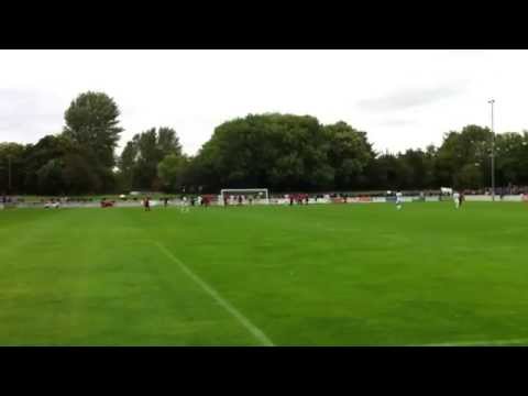 Trafford FC score from penalty v FC United to make it 1-1