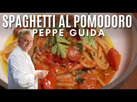 SPAGHETTI MAXI AL POMODORO FRESCO CON CREMA DI PANE E PREZZEMOLO - Le ricette di Peppe Guida