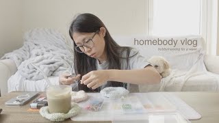 homebody vlog 🌟 hobby maxxing, knitting project, stationery haul + more