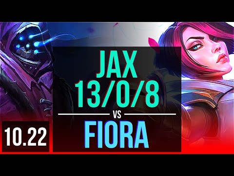 JAX vs FIORA (TOP) | 13/0/8, Legendary, 400+ games | NA Master | v10.22