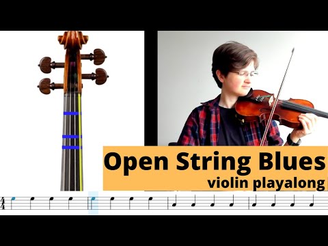 Open String Blues play along (beginner violin)