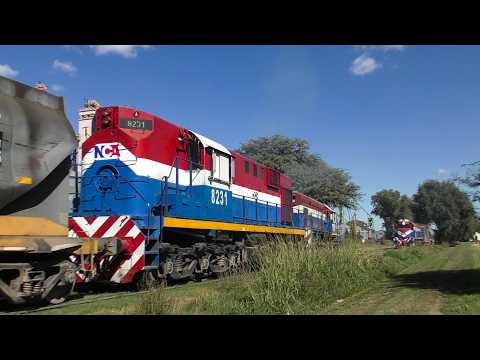 EMD GR12 6598 + ALCo RSD-16 8231 NCA desviando en Arroyo Cabral