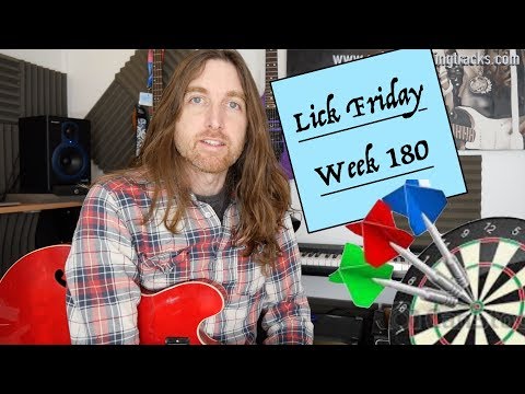 Lick Friday Week 180 - Rock it up with slides, bends, blues curls, double stops and more.