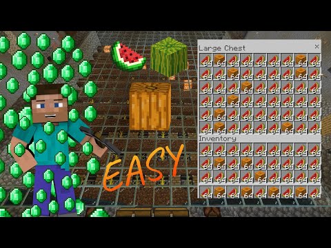 Easy Fully Automatic Melon & Pumpkin Farm In Minecraft || 100% Efficient | Minecraft 1.17 Farm |