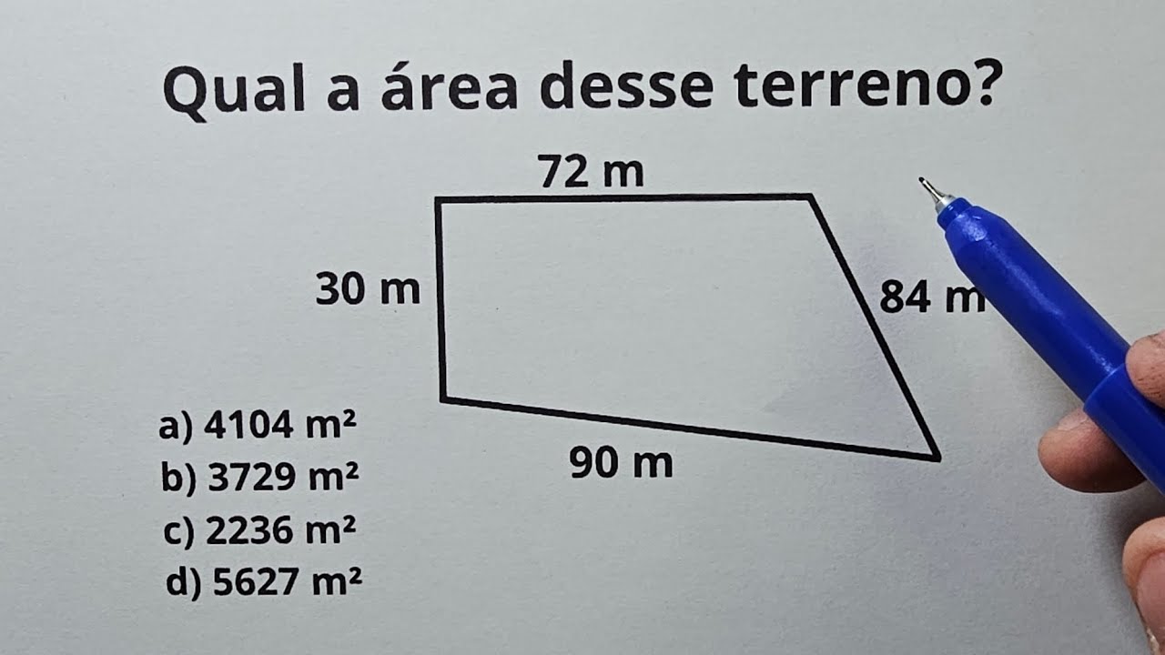 COMO CALCULAR A ÁREA DESSE TERRENO?