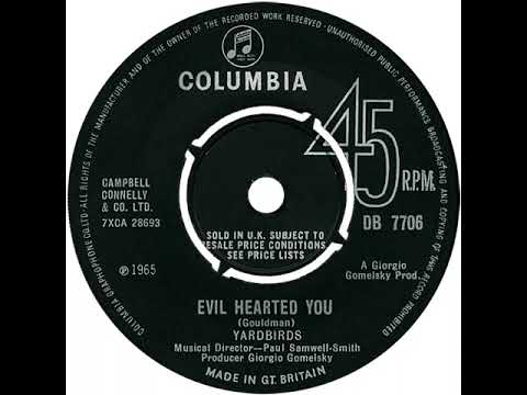 UK New Entry 1965 (248a) Yardbirds - Evil Hearted You