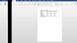 Research Methods: Making Tables in Microsoft Word