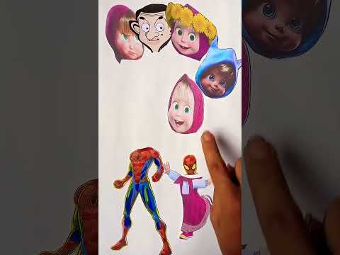 ماشا والدب 😅🐻 ماشا وسبايدر مان #ماشا_الدب #كرتون #ماشا_والدب 