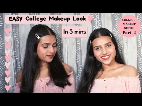EASY College NUDE Makeup Look in ONLY 3 mins - PART 2 | COLLEGE MAKEUP SERIES | SKY