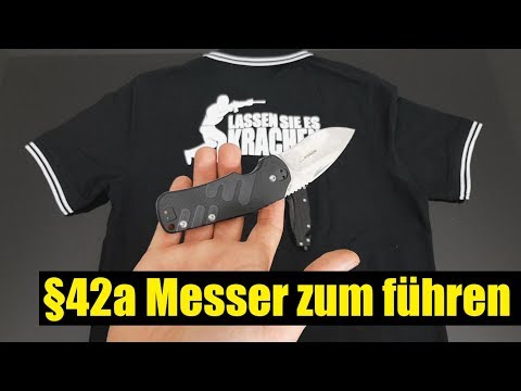 Knives for carrying §42a - One-handed knives, two-handed knives, pocket knives