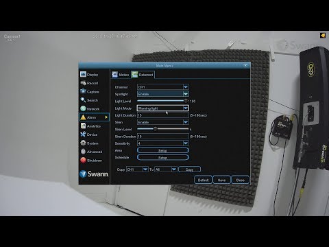 Swann Spotlight Add-on Security Camera Settings Setup 4K NHD-885MSFB, 5MP NHD-865MSFB