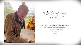 Memorial service for David George Abrahams