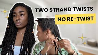 Two Strand Twists Style on Semi-Freeform Locs | No RETWIST