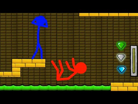 Watergirl and Fireboy , Stickman Animation ( part 7 gold temple parkour)