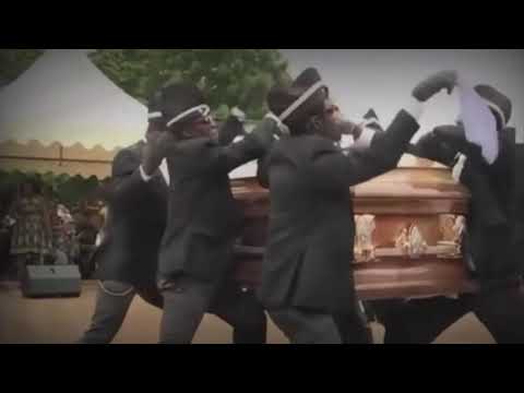Black men dancing with coffin meme