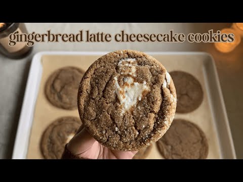 Brown Butter Gingerbread Latte Cheesecake Cookies ♡ Bake With Me
