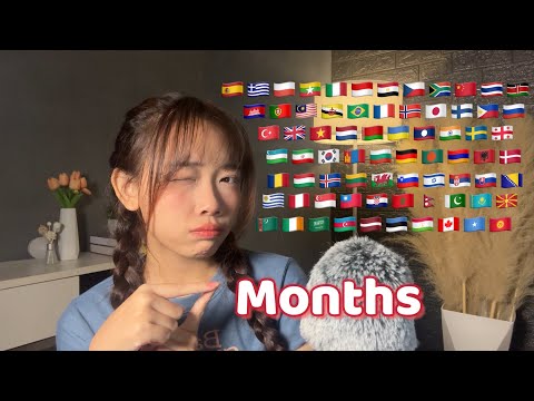 ASMR Name of Months in 70 Different Languages (2 hours for sleep)