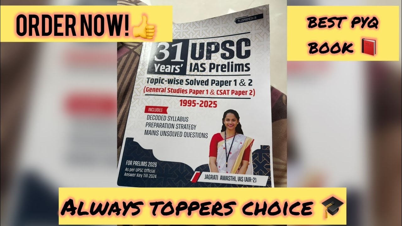 Best Book for UPSC Prelims 2026 – Practice with 31Years Topic-Wise PYQs!#prelims2026 #upscpyq #book