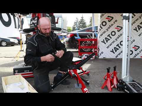 Подъемник коробки передач гидравлический YATO 500 кг, 1140-1945 мм Подъемник коробки передач гидравлический YATO 500 кг, 1140-1945 мм