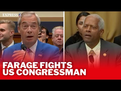 Nigel Farage has HEATED exchange with US Congressman during free speech hearing