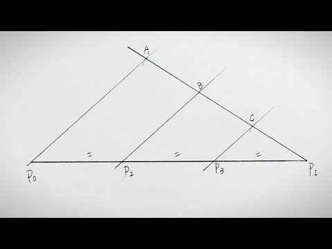 How to Draw Trisect a Line Segment, using two triangle rulers.