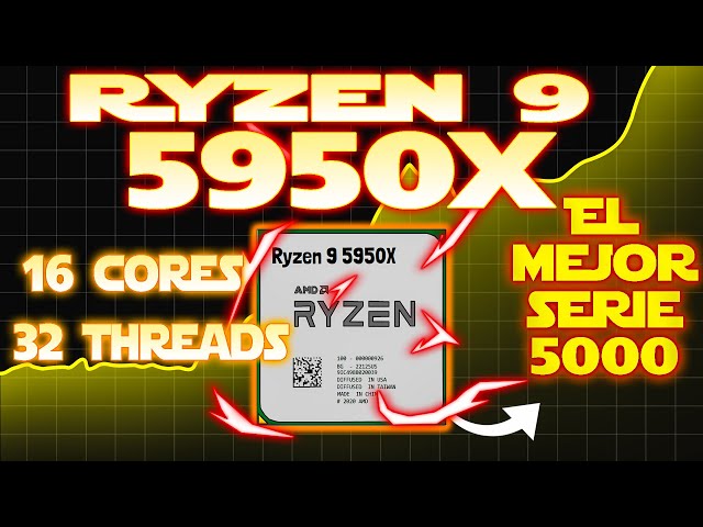Vídeo relacionado con AMD Ryzen 9 5950X Procesador (16núcleos/32Threads, 105W TDP, Socket AM4, 72MB Caché, Reloj de aumento máx. hasta 4.9 GHz, no cooler)