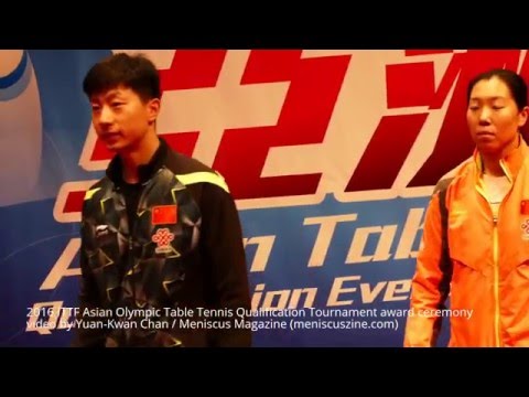 2016 ITTF Asian Table Tennis Qualification Tournament award ceremony - Meniscus Magazine