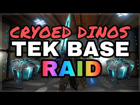 INSANE CRYOED DINOS ARK TEK BASE RAID
