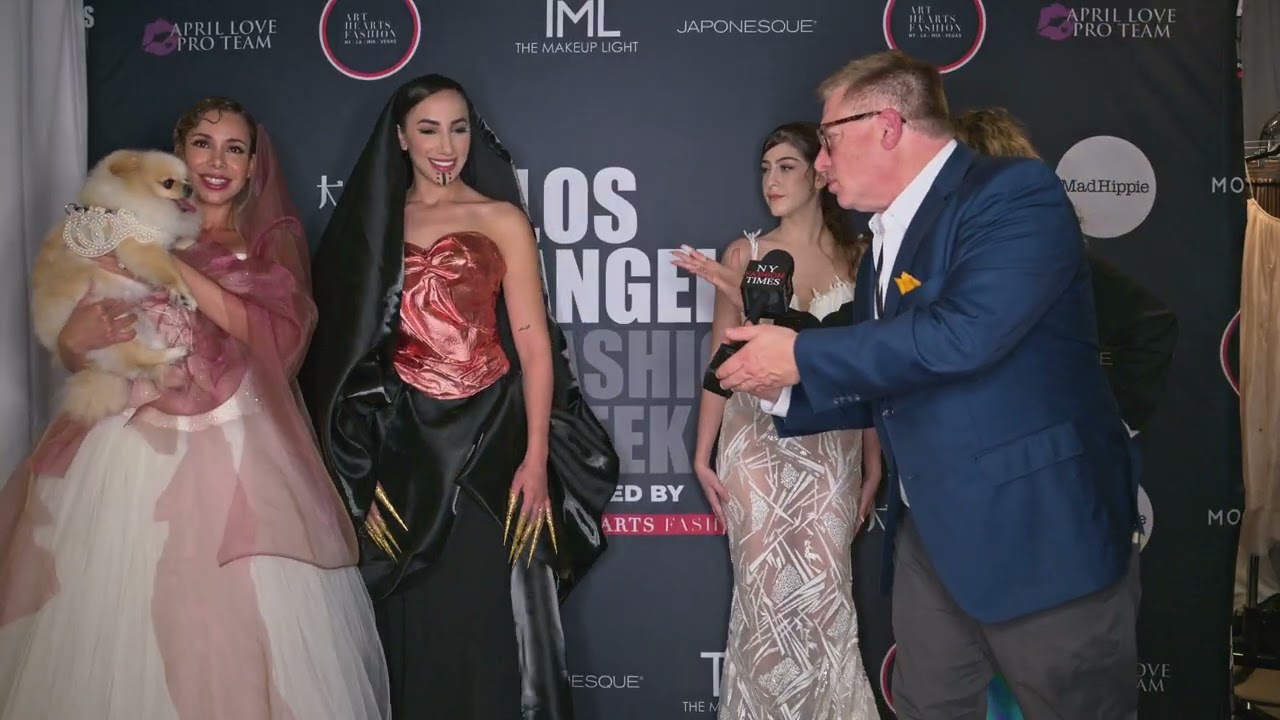 Designer Tamara Nasr with models backstage @artheartsfashion