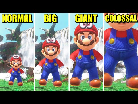 Super Mario Odyssey - Mini vs Small vs Big vs Giant vs Colossal Mario