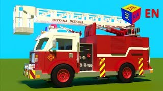 Fire trucks for children kids. Fire trucks responding. Construction game. Cartoons for children