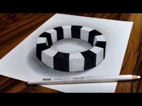 How to draw 3d black hole on paper