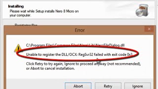 How to Fix Error &quot;Unable to register the DLL/OCX&quot; - RegSvr32 failed with exit code 0x3