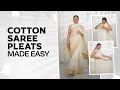 Get Perfect Lower Pleats In Cotton Sarees Every Time Saree Draping Tricks By Dolly Jain