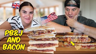 Brits First Ever American PBJ & BACON Sandwich! *OMG*