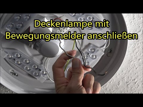 Connecting a ceiling light with a motion detector; wiring an LED lamp with a motion detector