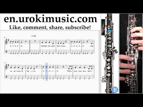 How to Play Oboe Old MacDonald - Had a Farm Tabs Part#2 um-b352
