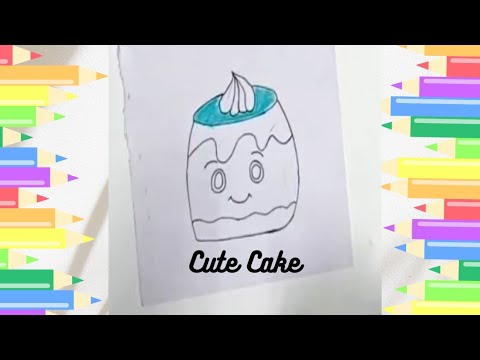 Cute Cake Painting|How To Paint A Easy Cake