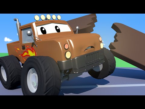 Tom der Abschleppwagen -  Marley der MONSTERTRUCK hat einen UNFALL auf dem Dach! - Autopolis  🚓 🚒