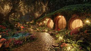 Hobbit Village at Twilight | Magical Forest Music & Cozy Fantasy Ambience for Deep Relaxation