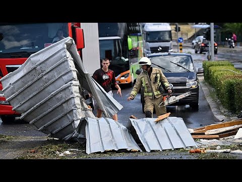 Video Thumbnail: Violent storms strike central Europe following intense heatwave