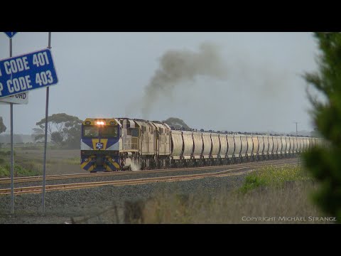 7762V QUBE Grain Train Departs Gheringhap (28/7/2020) - PoathTV Australian Railways