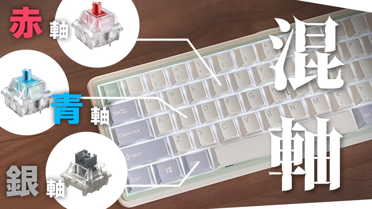 軸は混ぜる時代！？赤軸と青軸と銀軸をごちゃ混ぜにできるキーボードでASMRしてみた！【Varmilo】【minilo Eucalyptus】
