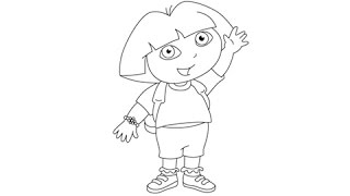 How to draw Dora the Explorer - Easy step-by-step drawing lessons for kids