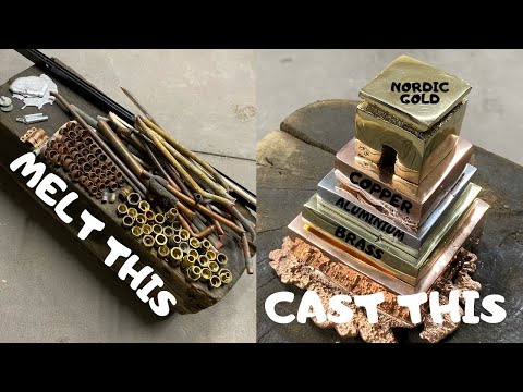 Trash To Treasure Mayan Pyramid Casting Form Scrap Metal - ASMR Metal Melting