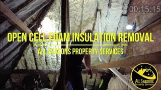 Preview of Spray Foam Removal / Open Cell Loft Insulation Removal Attic Time Lapse.