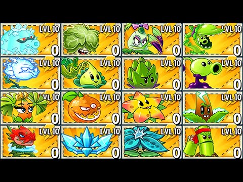 All PREMIUM Plants Max Level Power-Up vs Zombies (Ancient Egypt) - Plants vs Zombies 2 (PVZ2)