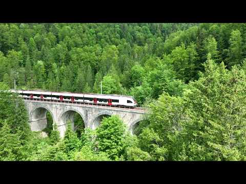 train sur le viaduc de la ligne Neuchâtel Pontarlier